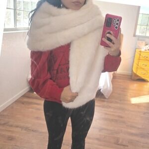 Restoration Hardware RH Ivory Faux Fur Throw Blanket Ultra Soft‎ Plush Luxury